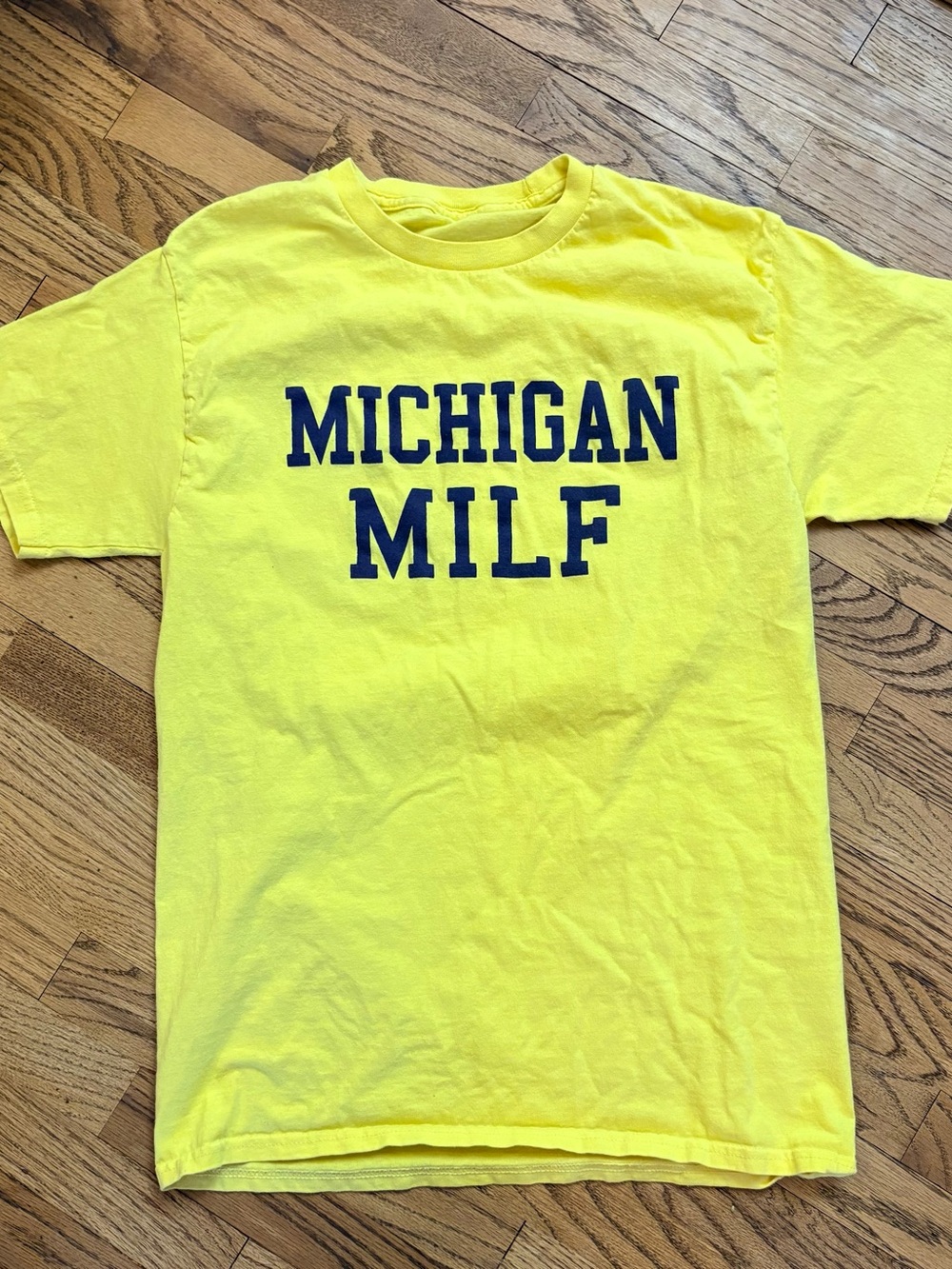 University of Michigan Wolverine’s MILF Graphic T-Shirt - Yellow, NWOT